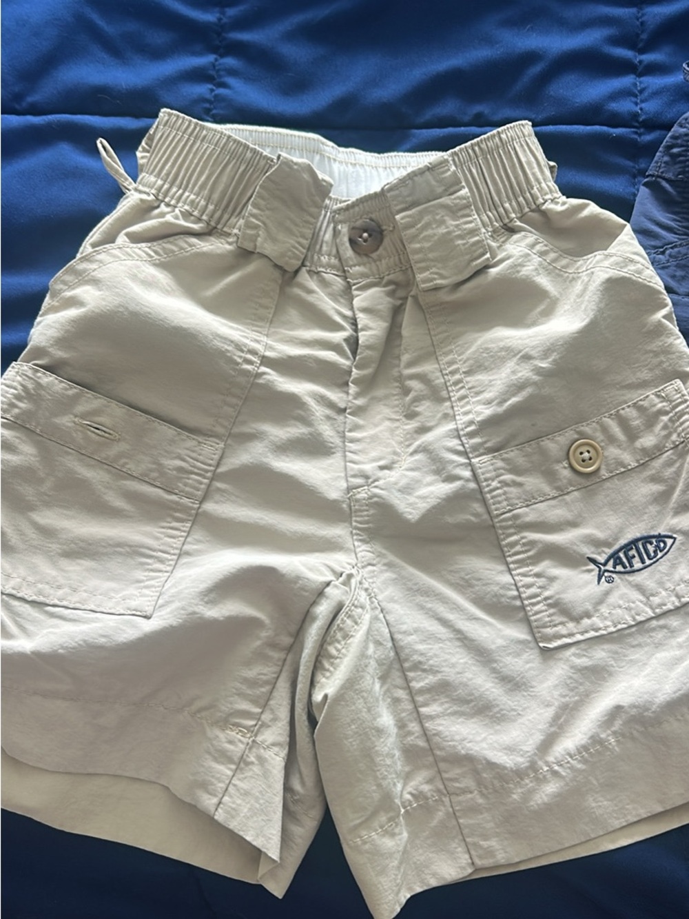 AFTCO Cargo Shorts with Embroidered Fish Logo